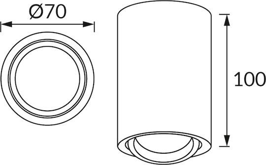 Struhm Einzel Spot mit Fassung GU10 in Schwarz Farbe