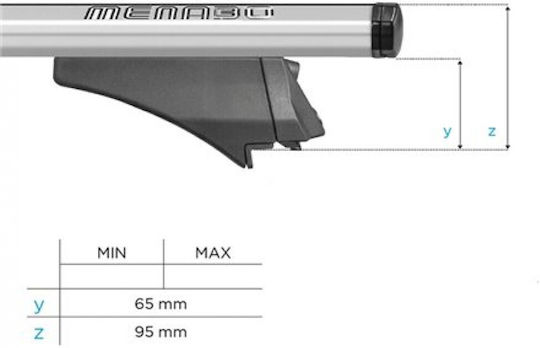 Menabo Aluminum Roof Bars Blade M Silver 118 Cm End Alfa High Toyota Sienna Xl30 5 Doors 2010> Flush Rails 2 Pieces 12920/mb Mp.12920/mb-7