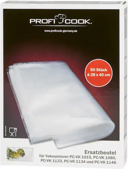 Profi Cook PC-VK 1015ΕΒ Σαγρέ Σακούλες για Συσκευές Vacuum 220x300mm 50τμχ