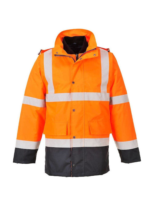 Jachetă De Lucru Cu Elemente Reflectorizante 4-1 Bicolor Traffic Portocalie Portwest S471ONRonrl
