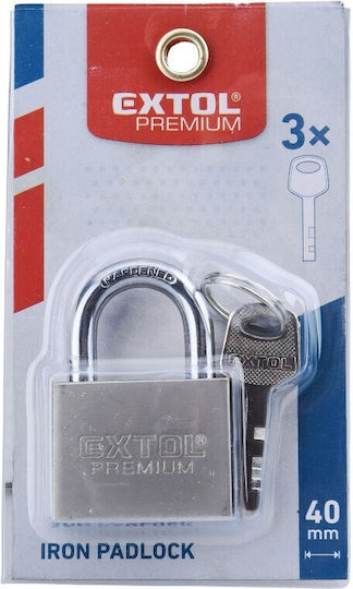 Extol Padlock Brass with Key 40mm Gray 1pcs