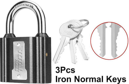 Total Steel Padlock Brass with Key 38mm Black 1pcs