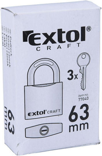 Extol Padlock Brass with Key 63mm 1pcs