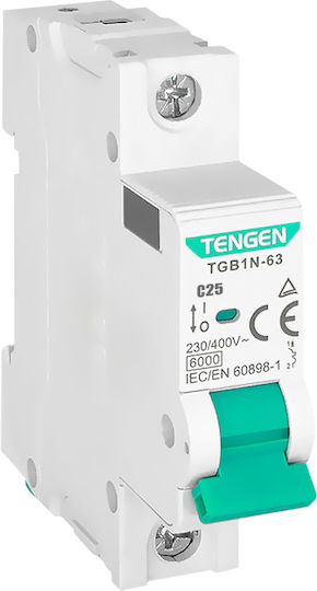 Tengen Automatic Circuit Breaker 25A Single-pole AC