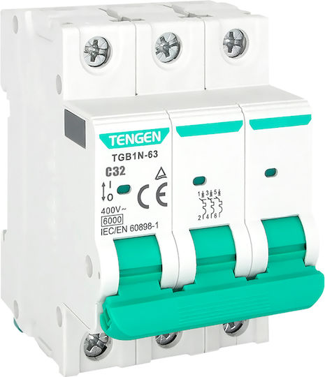 Tengen Automatic Circuit Breaker 32A Triple-pole AC