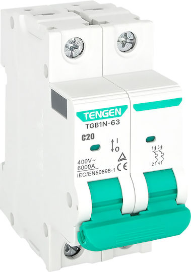 Tengen Automatic Circuit Breaker 20A Double-pole AC