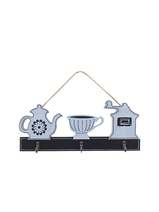 Uncle George Wooden Wall Key Hook 3 Hooks 29cm
