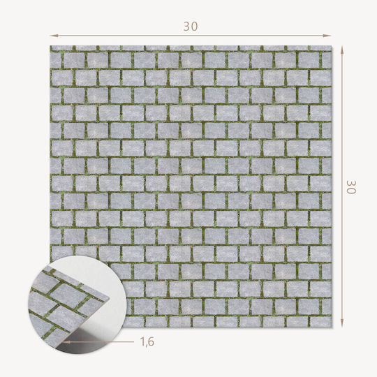 Vinyl Tile Stickers Printed Wall Design Bricks 9x30x30 Pcs