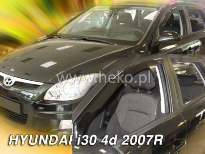 Heko Set of Windbreakers Front Car Dark Fime for Hyundai i30 2pcs