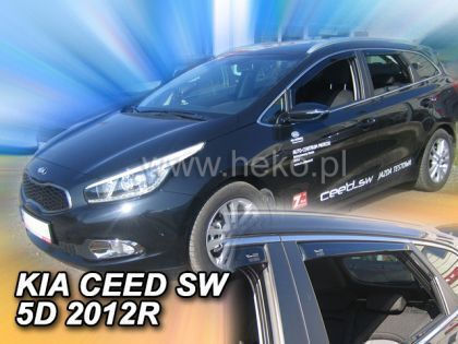 Heko Set of Windbreakers Front and Rear Car Dark Fime for Kia Ceed 4pcs