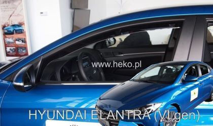 Heko Set of Windbreakers Front and Rear Car Dark Fime for Hyundai Elantra 4pcs