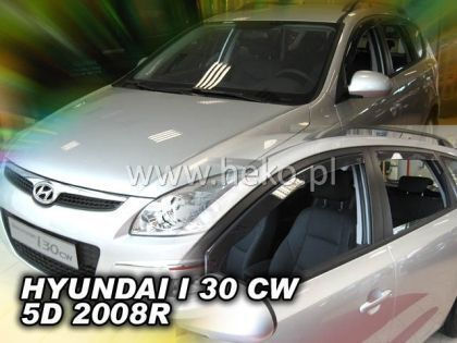 Heko Set of Windbreakers Front and Rear Car Dark Fime for Hyundai i30 4pcs