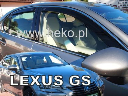 Heko Set of Windbreakers Front and Rear Car Dark Fime for Toyota Lexus 4pcs