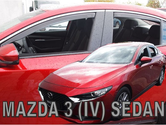Heko Set of Windbreakers Front and Rear Car Dark Fime for Mazda 3 4pcs