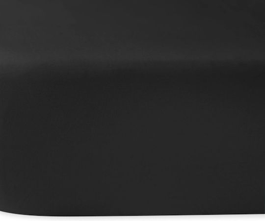 Darymex Bettlaken King Size mit Gummiband 200x220cm. Schwarz