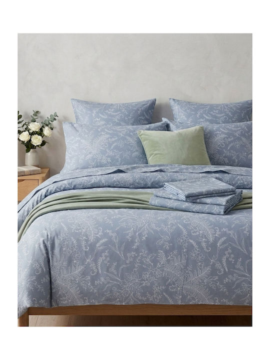 Olia Home Set Cearșafuri Single 170x260cm. Albastru prăfuit 3buc