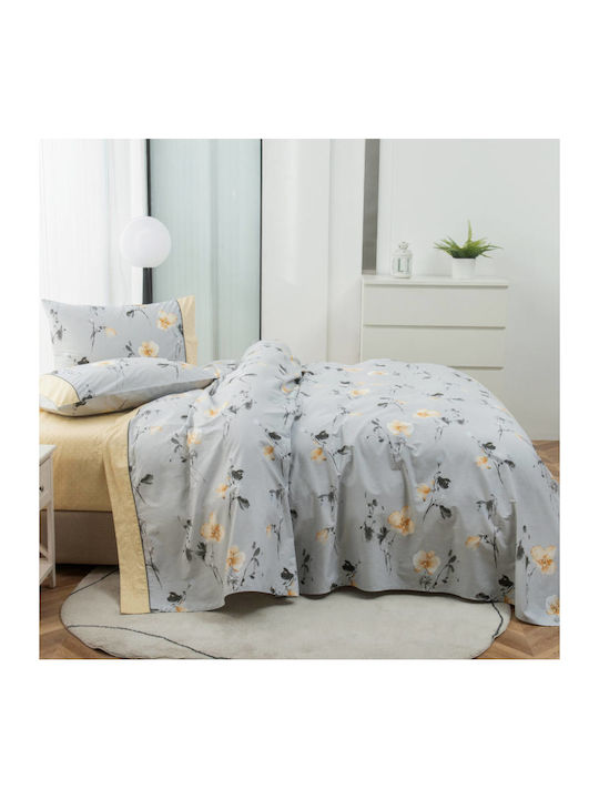 Liolios Home Set Cearșafuri 245x270cm. Gri 4buc