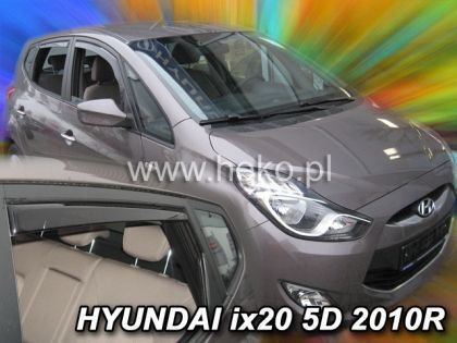 Heko Set of Windbreakers Front and Rear Car Dark Fime for Hyundai ix20 4pcs