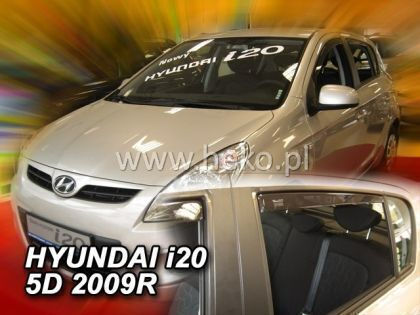 Heko Set of Windbreakers Front and Rear Car Dark Fime for Hyundai i20 4pcs