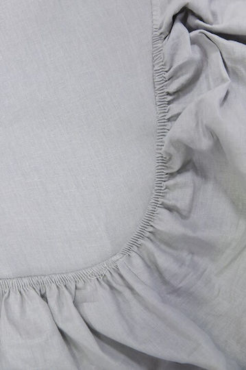 Biokarpet Bettlaken Naf Naf Hue Grau Ghost für Einzelbett 100x200cm +35cm