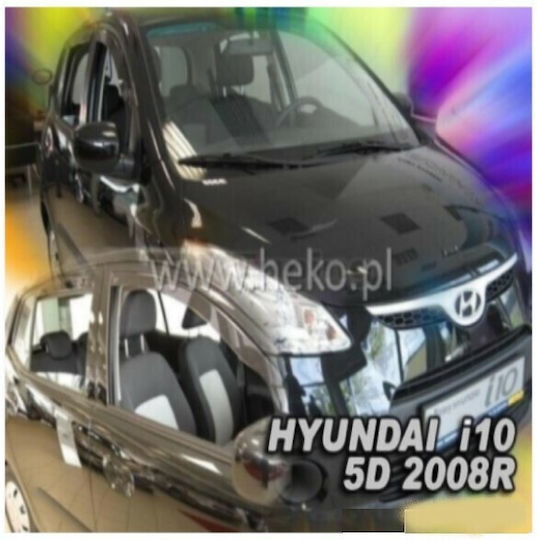 Heko Set of Windbreakers Front Car Dark Fime for Hyundai i10 5D 2007-2013 2pcs