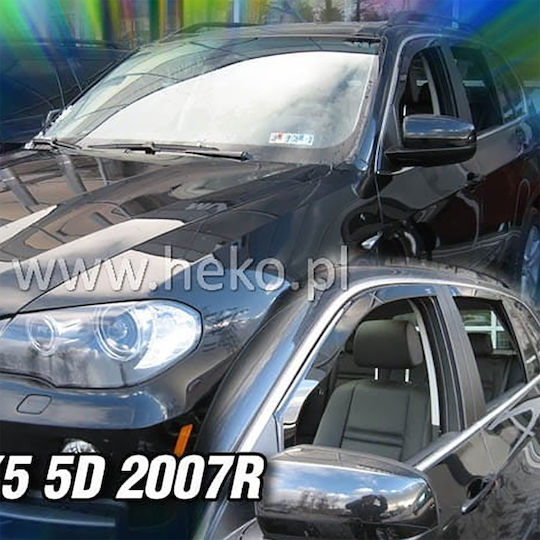 Heko Set of Windbreakers Front Car Dark Fime for BMW X5 5D E70 2006-2013 2pcs