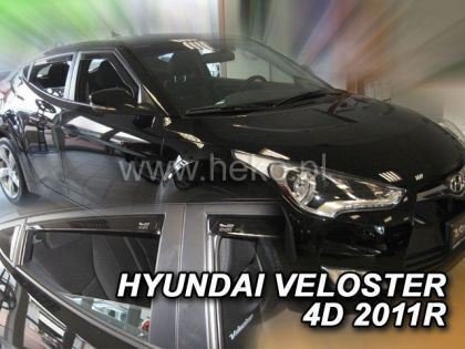 Heko Set of Windbreakers Front Car for Hyundai Veloster 2011-2018 2pcs