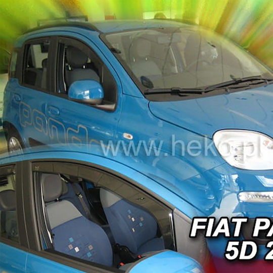 Heko Set of Windbreakers Front Car Dark Fime for Fiat Panda 2pcs
