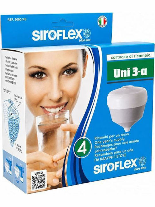Siroflex Water Filter Replacement for Faucet made of Activated Carbon Uni 3-a 4pcs