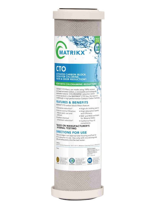 Atlas Filtri Ersatz-Wasserfilter für die Arbeitsplatte und unter der Arbeitsplatte aus Aktivkohle 10" CB-AF CTO SX 5 μm (Mikrometer) 2Stück