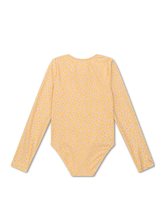 Swim Essentials Детски Бански Цял С Дълъг Ръкав Жълти Цветя