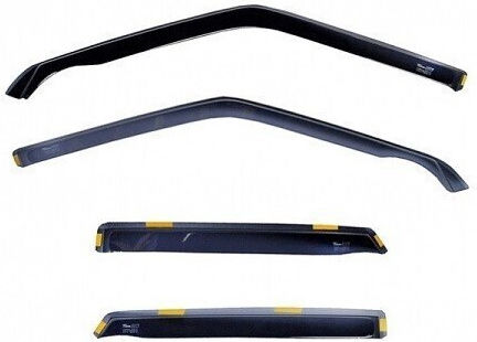 Heko Set of Windbreakers Front and Rear Car Dark Fime for Kia Rio 4pcs