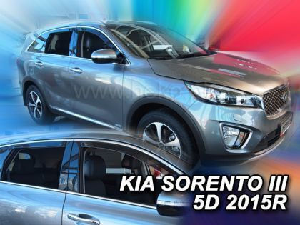 Heko Set of Windbreakers Front and Rear Car Dark Fime for Kia Sorento 4pcs