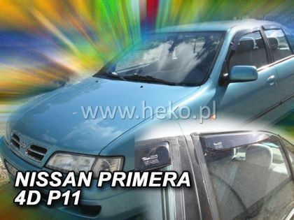 Heko Set of Windbreakers Front and Rear Car Dark Fime for Nissan Primera 4pcs