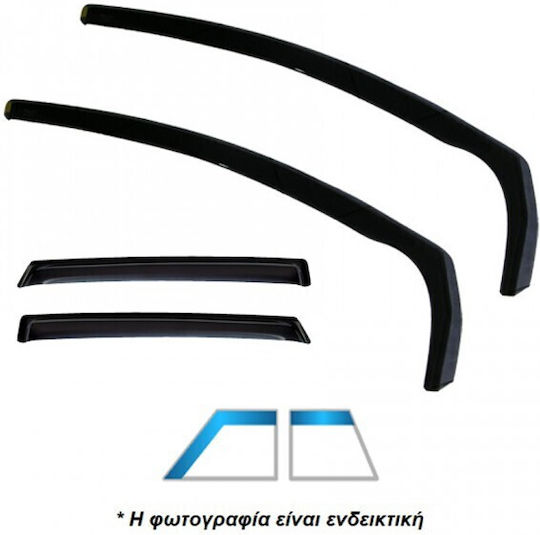 Heko Set of Windbreakers Front and Rear Car Dark Fime for Mazda Premacy 4pcs