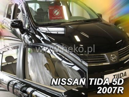 Heko Set of Windbreakers Front and Rear Car Dark Fime for Nissan Tiida 4pcs