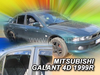 Heko Set of Windbreakers Front and Rear Car Dark Fime for Mitsubishi Galant 4pcs