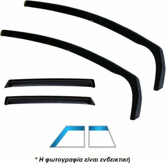 Heko Set of Windbreakers Front and Rear Car Dark Fime for Mazda 6 4pcs