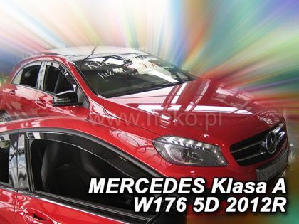 Heko Set of Windbreakers Front and Rear Car Dark Fime for Mercedes-Benz A Class 4pcs