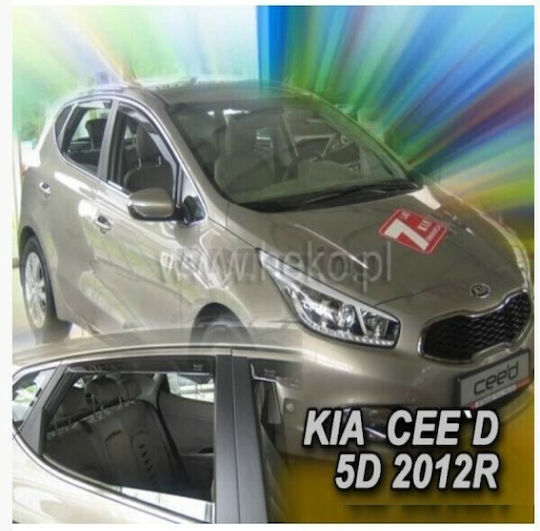 Heko Set of Windbreakers Front and Rear Car Dark Fime for Kia Ceed 4pcs
