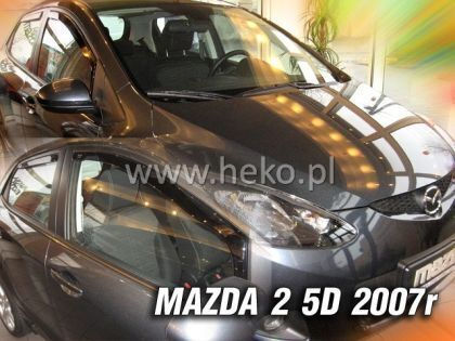 Heko Set of Windbreakers Front Car Dark Fime for Mazda 2 2pcs