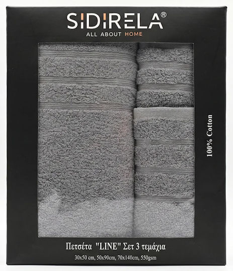 Sidirela Set Prosoape de Baie 3 buc Line Gri
