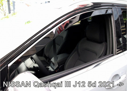 Heko Set of Windbreakers Front and Rear Car Dark Fime for Nissan Qashqai III J12 2021 4pcs