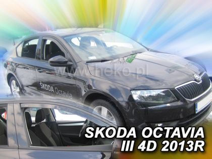 Heko Set of Windbreakers Front Car Dark Fime for Skoda Octavia 2pcs