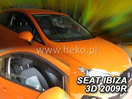 Heko Set of Windbreakers Front Car Dark Fime for Seat Ibiza 3D 2009-2017 2pcs