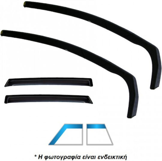 Heko Set of Windbreakers Front and Rear Car Dark Fime for Renault Clio 4pcs