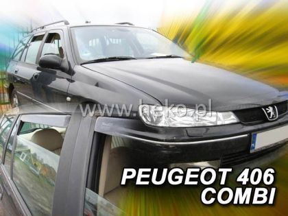 Heko Σετ Ανεμοθραύστες Αυτοκινήτου Μπροστινοί και Πίσω Σκούρο Φιμέ για Peugeot 406 4τμχ