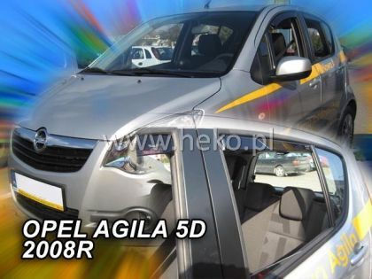 Heko Set of Windbreakers Front and Rear Car Dark Fime for Opel Agila 4pcs