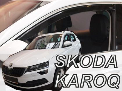 Heko Set of Windbreakers Front Car Dark Fime for Skoda Karoq 2pcs