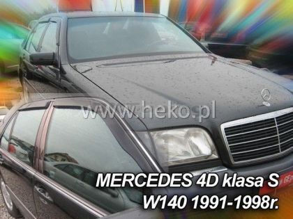 Heko Wind Deflectors Mercedes W126 S Front Set of Windbreakers Front Car Dark Fime for Mercedes-Benz S 2pcs